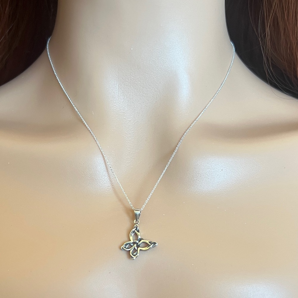 Elegant Silver Butterfly Pendant Necklace